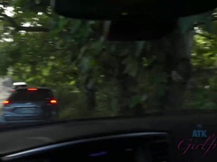 ブロンド, 車, 眼鏡, 手コキする, オイル, オーガズム, アウトドア, ハメ撮り