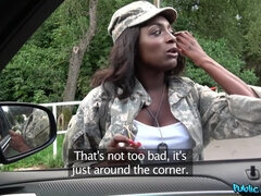 Ebony G.I. Fucks Big White Penis 1 - Public Agent