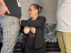 Gros cul, Gros seins, Groupe, Talons, Jarretelles, Étudiant, Professeur, Plan cul à trois