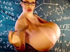 Bimbo Life - Brunette Milf with Monster tits in solo striptease