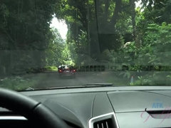 Auto, Fingern, Freundin, Latina, Im freien, Pov, Öffentlich, Dürr