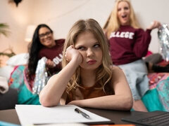 デカ尻, レズビアン, なめる, オナニー, オマンコ, ガリガリ, 三人, オッパイの