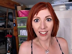Redhead pervert stepmom gets her pussy stuffed by horny stepson POV