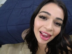 Bad, Vollbusig, Sperma im mund, Latina, Öl, Höschen, Pov, Titten