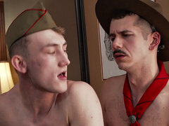 Barebacking gaydaddy fucks office twink in tiny ass