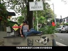 TeamSkeet's Hung Dude Bangs Young Latina Girlfriend In Fishnets & Gets a Monster Facial