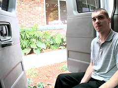 Tricked str8 twink fucks gay ass on the bus until cumshot