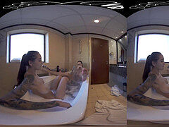 Amateur, Bathroom, Lesbian, Natural tits, Reality