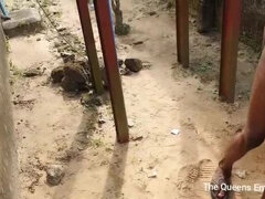 Tetas grandes, Negro, Estilo perrito, Ébano, Al aire libre, Público, Coño, Trio