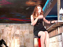 指いじり, ナイロン, 穴開きパンティ, 赤毛, ロシア人, ストッキング