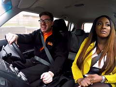 Mooi, Grote mammen, Zwart, Brits, Auto, Mollig, Zwart, Kut duiken