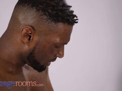 Marina Maya gets a massive facial from Black stud after a wet massage