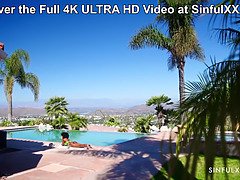 デカパイ, カップル, 黒人, 女, Hd, アウトドア, プール, オマンコ