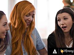 MILF Lauren Phillips Fingers Teen Lily Larimar and Her Bestie in Threesome While Puzzling