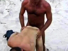 Tanned Daddy Beach Adventure