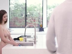 Stella Cox seduces her black roommate to fuck her white mouth & pussy