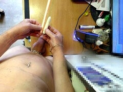 In french, man masturbating, cum