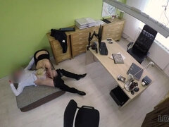 LOAN4K. Loan agent offers sexy customer credit for hard banging