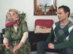 Mature blonde woman having sex with a hung pervert