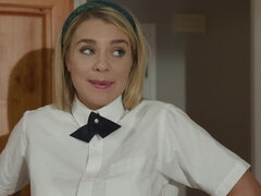 Blonde, Sucer une bite, Tir de sperme, En levrette, Hd, Seins naturels, Soeurs, Adolescente
