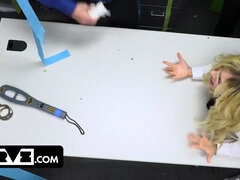 Pervz: spirited blonde's public interrogation and punishment