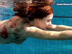 Strand, Fetisj, Naakt, Nudist, Openbaar, Roodharige vrouw, Tiener, Onderwater