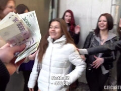 Czech students get wild with money & sex in public streets