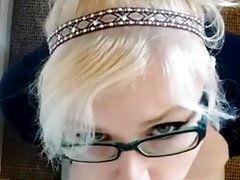 Blonde, Sucer une bite, Tir de sperme, Gode, Pov, Webcam