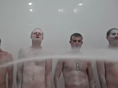 Leie, Armee, Spermaladung, Aufs gesicht abspritzen, Schwul, Dusche, Tätowierung, Uniform