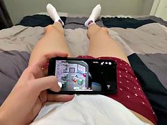 Hot Stepmom Came to Her Stepson While His Stepfather Was Not at Home and Jerked Him off to Hot Cum