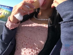 素人, 露出狂, ラティーナ, 小柄, ガリガリ, スペイン人, ストリップ, オッパイの