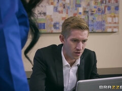 Crazy office sex with lewd MILF Simone Garza