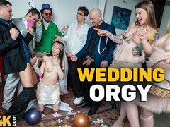 In den arsch, Braut, Doppelpenetration, Hardcore, Hd, Orgie, Russisch, Hochzeit