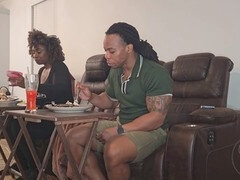 Cul à la bouche, Gros cul, Grosse bite, Noire, Sucer une bite, Couple, Noir ébène, Suçant