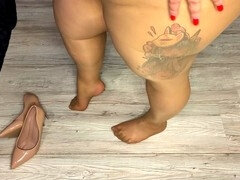 Gorda, Pies, Dominacion femenina, Fetiche, Tacones, Amante, Pantaletas, Spandex