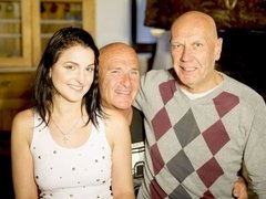 お尻, フェラチオ, 茶髪の, ダブル開発, 3p男男女, 剃毛, ティーン, 三人