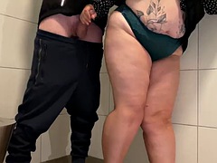 I cum on my mother-in-laws gorgeous thighs in a public toilet