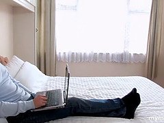 デカパイ, フェラチオ, 浮気する, 指いじり, Hd, 旦那, 下着, 妻
