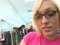 Cutie blonde Lily Labeau and POV sex in store
