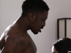 Grote lul, Zwart, Pijpbeurt, Bruinharig, Brillen, Interraciaal, Zuigen, Tiener