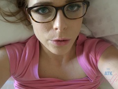 Tridimensionnel, Doigter, Petite amie, Lunettes, Petite femme, Piercing, Pov, Chatte