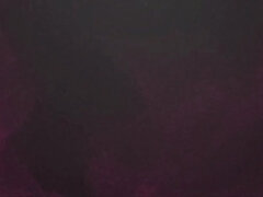 Buxom brunette Elle Faye Purple Sparkle - outdoor bikini striptease