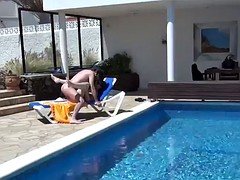 Leie, Grosser schwanz, Paar, Französisch, Pool, Swingers, Spanner