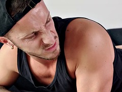 HETEROFLEXIBLE - Uncomfortable straight guys Rocky Vallarta and Zack Mackay jerk off on camera for money