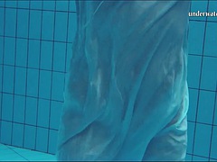 Teen with big natural tits Piyavka Chehova swimming naked
