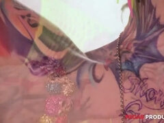 フェラチオ, ヨーロピアン, フランス人, オナニー, オーガズム, ストッキング, タトゥー, オッパイの