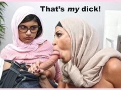 Arabisch, Grosser schwanz, Braunhaarige, Hardcore, Hd, Milf, Mutti, Flotter dreier