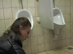Hd, Interracial, Milf, Public, Threesome, Toilet