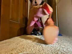 アナル, 女装男装, ディルド, 目瞪口呆, Hd, ヒール, 下着, おもちゃ