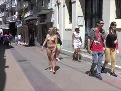 素人, お尻, ビーチ, 気狂い, 露出狂, 裸, ヌード, 公共